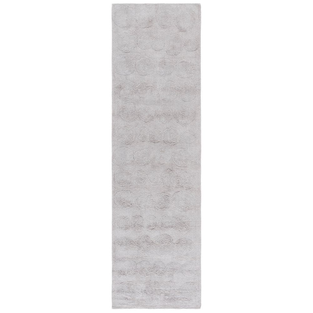 SAFAVIEH Easy Care Gray 2 ft. x 9 ft. Machine Washable High-Low Circle ...
