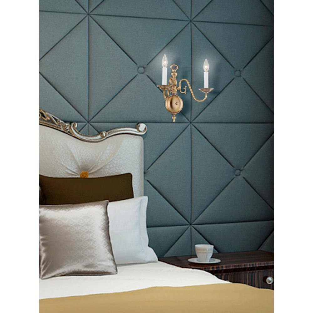 Williamsburgh Antique Brass 2-Light Dimmable Wall Sconce
