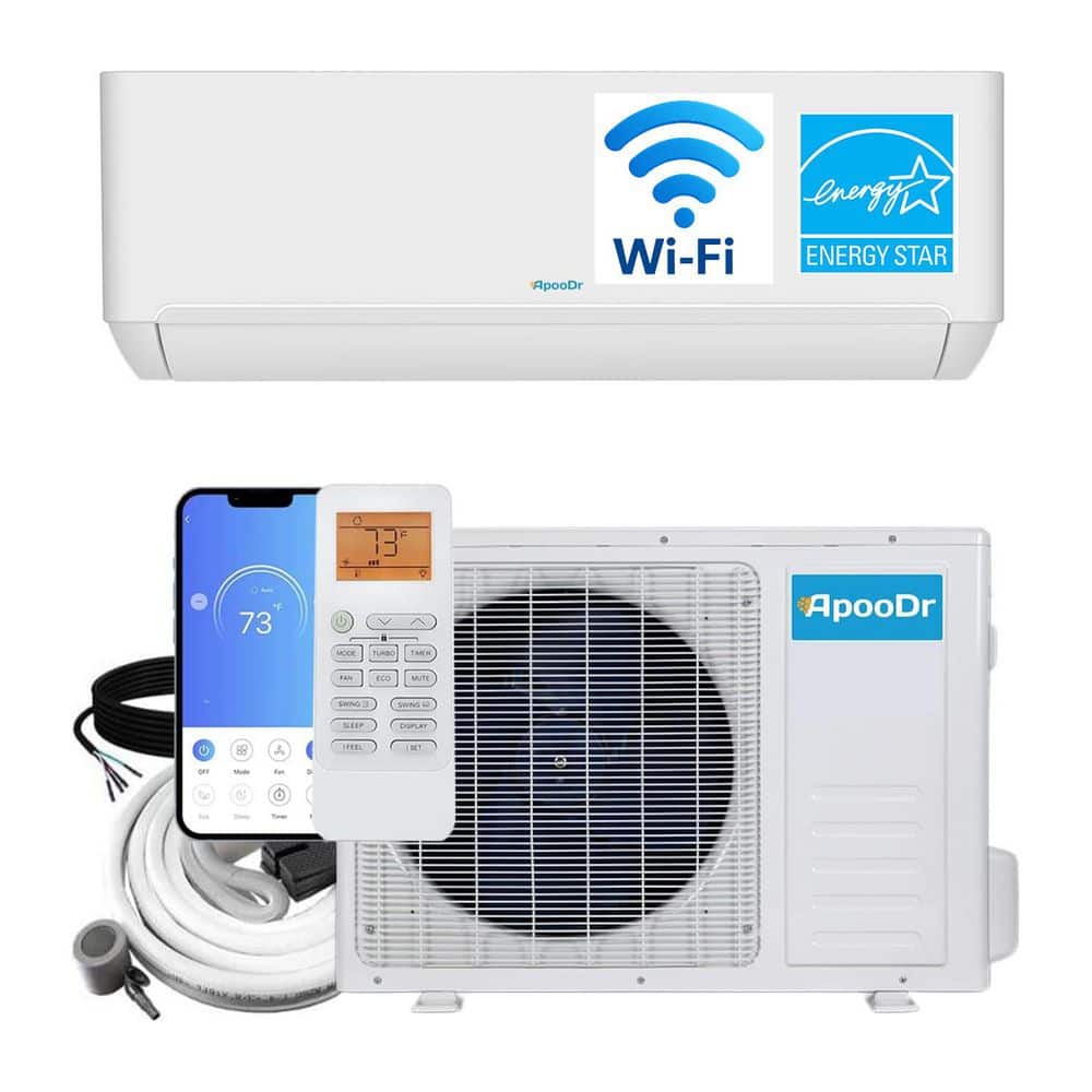 ENERGY STAR 9000 BTU 23.5 SEER2,115-Volt, 400-Sq. Ft Ductless Mini Split AC with Heat Pump, Wi-Fi Control, 16Ft. Lineset price history on PriceWatchPro