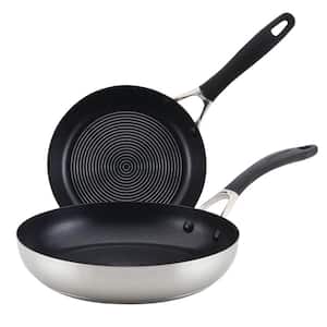 Steel Shield 2-Piece Silver Hybrid Stainless Induction Frying Pan Set
