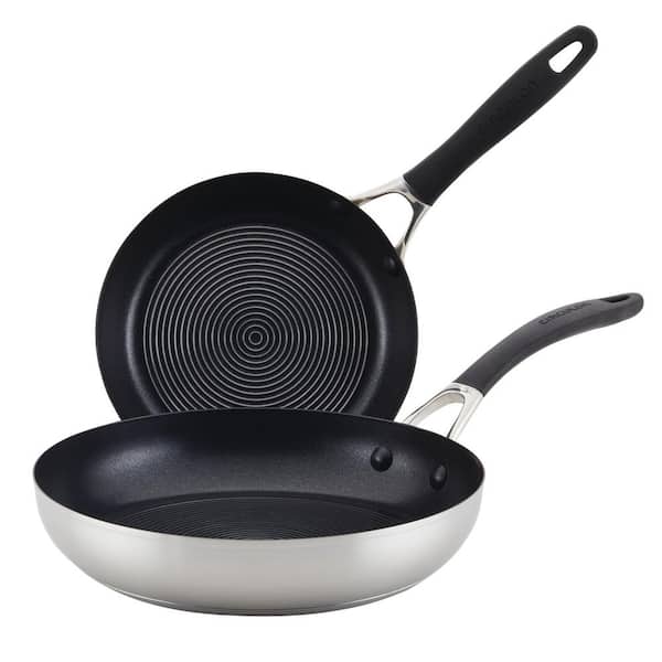 Circulon Steel Shield 2-Piece Silver Hybrid Stainless Induction Frying Pan Set