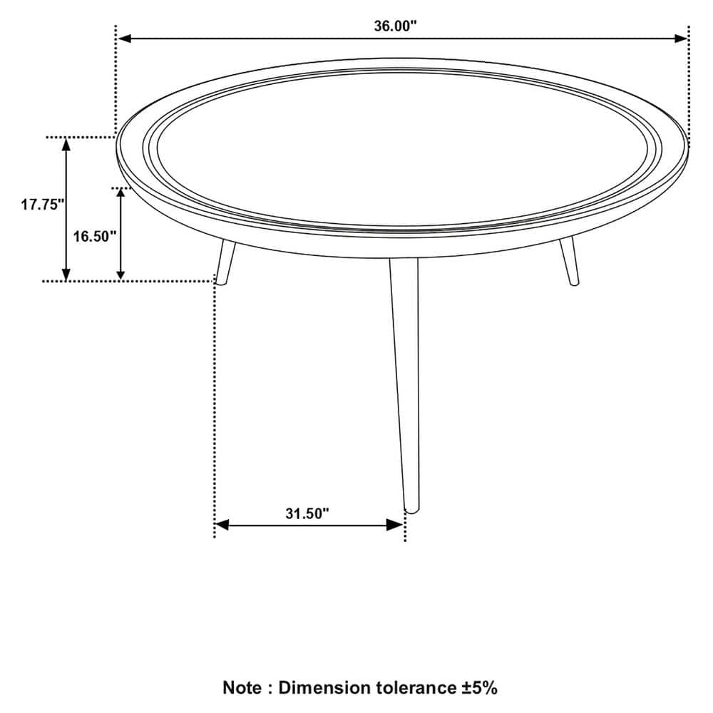 Elegant Trio-Legged Round Mango Wood Coffee Table in Natural & Black