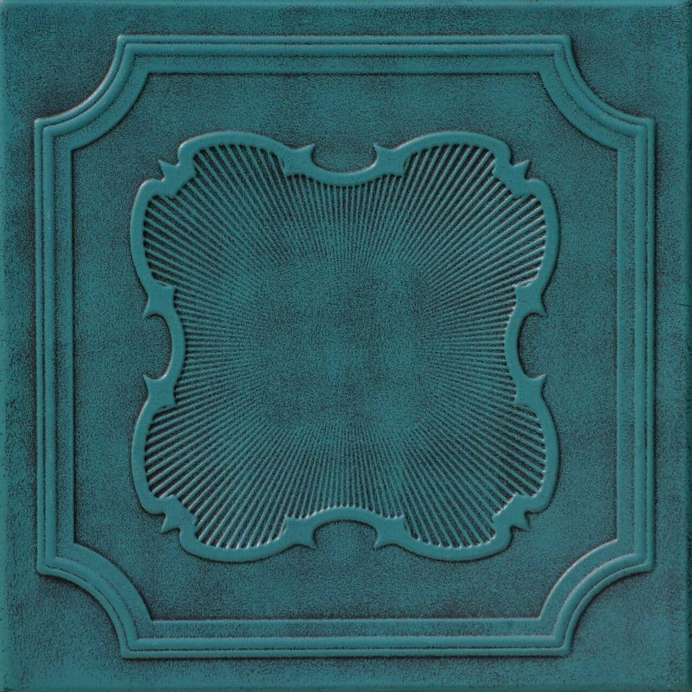 Coronado Antique Green 1.6 ft. x 1.6 ft. Decorative Foam Glue Up Ceiling Ti