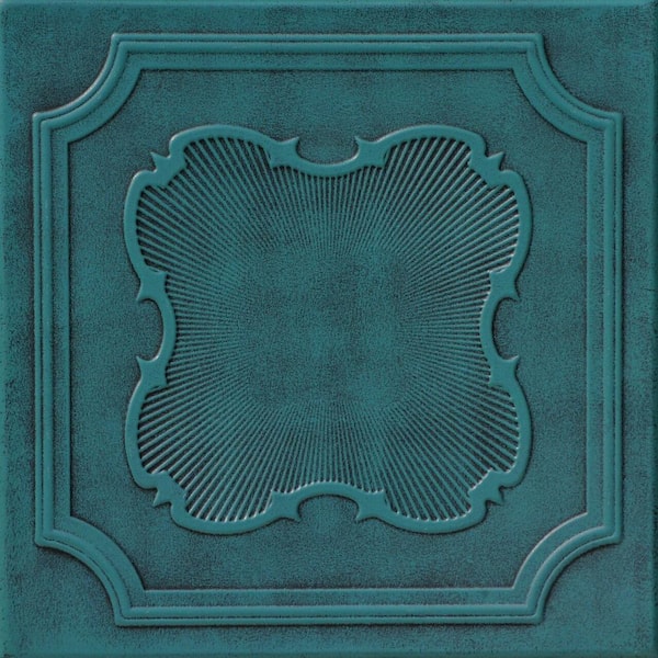 Coronado Antique Green 1.6 ft. x 1.6 ft. Decorative Foam Glue Up Ceiling Tile (21.6 sq. ft./case)