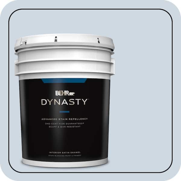 BEHR DYNASTY 5 gal. #S520-1 Pale Cornflower Satin Enamel Interior Stain-Blocking Paint and Primer