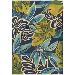 Covington Areca Palms Azure-Forest Green 6 ft. x 8 ft. Indoor/Outdoor Area Rug
