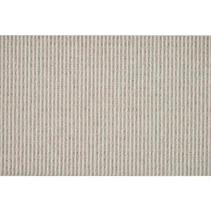 Cornerstone Stripe - Ivory/Oatmeal - White 13.2 ft. 42 oz. Wool Pattern Installed Carpet