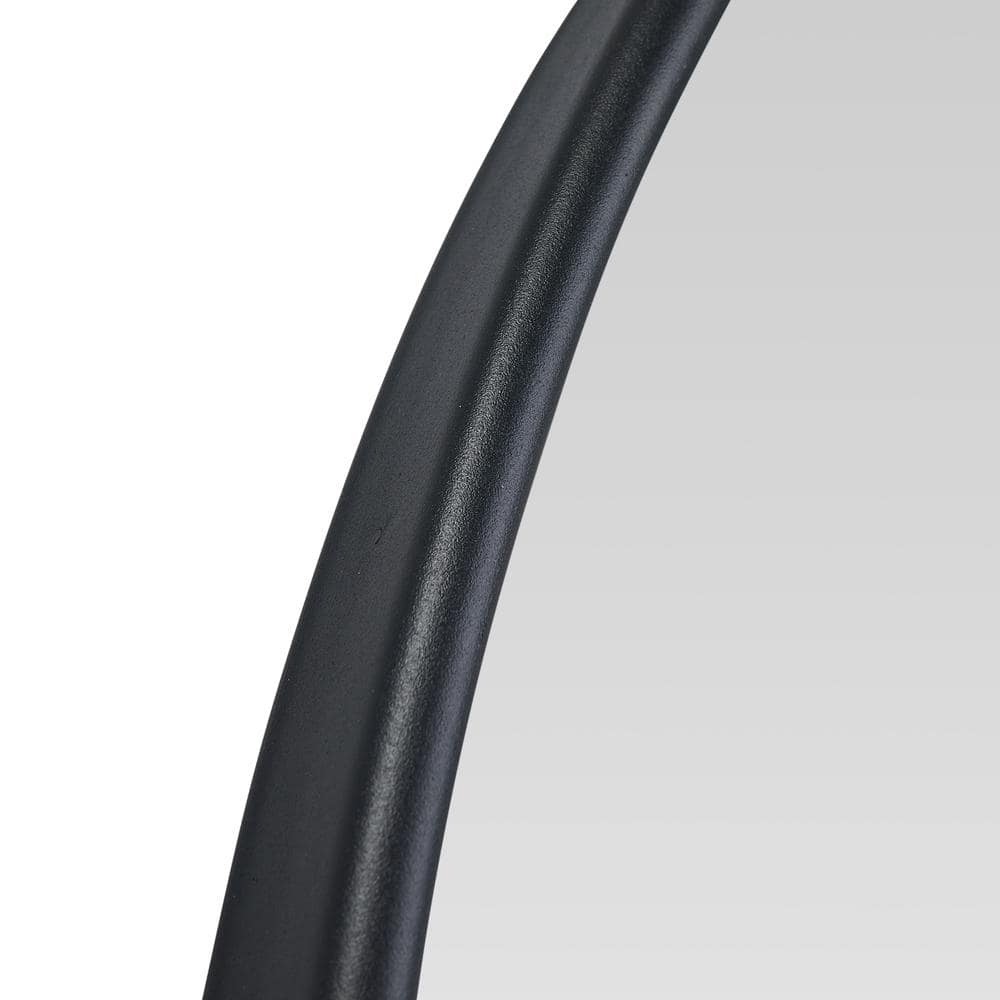 Arched Black Metal Framed Wall Mirror