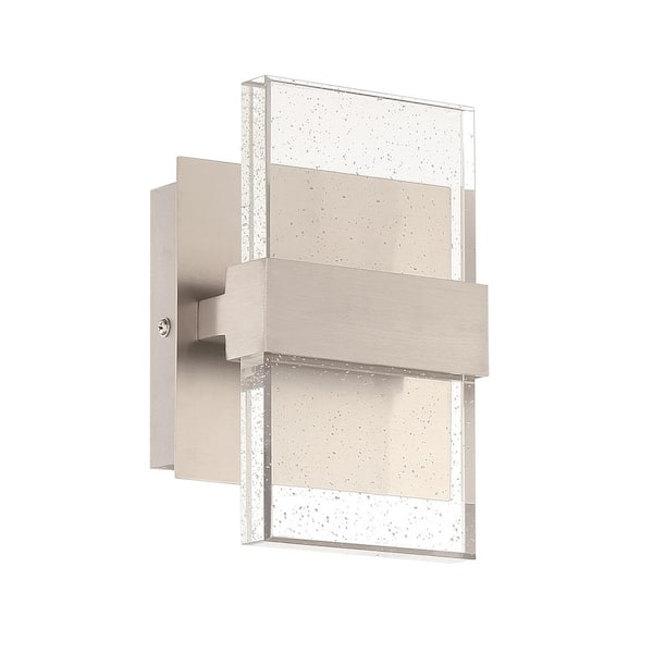 Home Decorators Collection Alberson 2-Light Chrome Integrated LED with Bubble Glass Indoor Wall Sconce