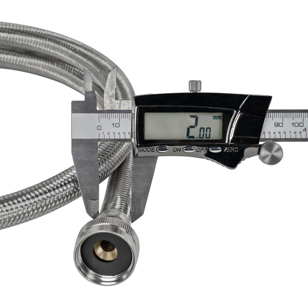 6-Foot Stainless Steel Washing Machine Hose with Brass Fittings