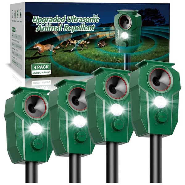4-Pack Animal Repeller with Motion Detection Design for Outdoor Yard and Garden
