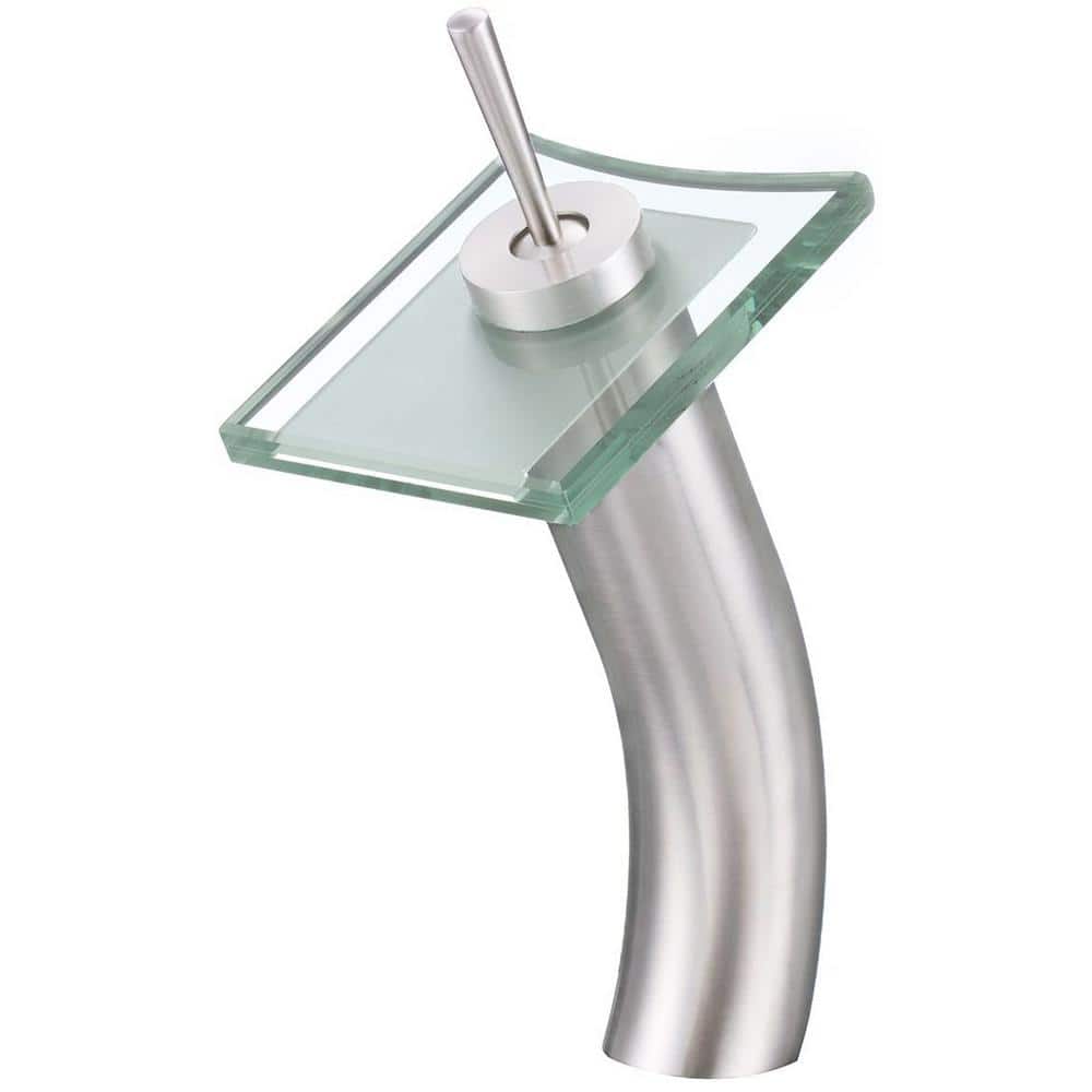 Novatto Squared Minimalist Chrome Waterfall Vessel Faucet