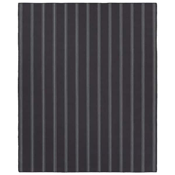 Unbranded Memento Navy/Light Blue 2 ft. x 3 ft. Striped Handmade Indoor/Outdoor Area Rug