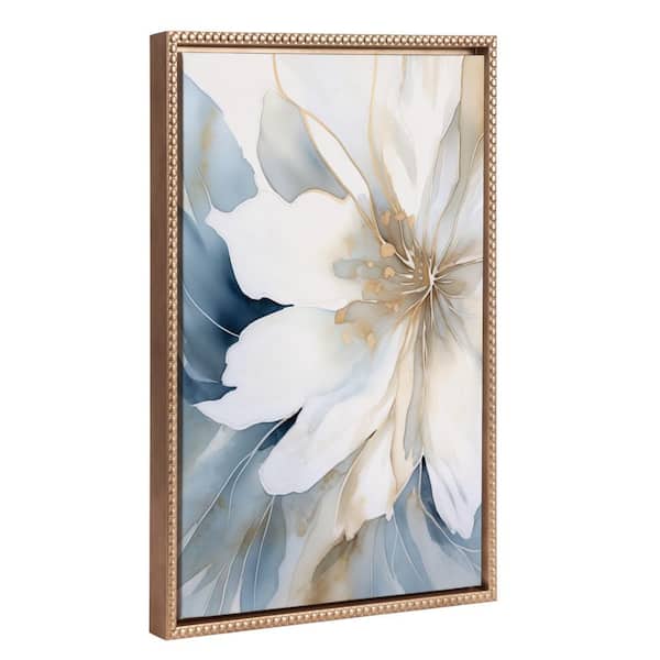 Kate and Laurel Sylvie Elegant Modern Glam Watercolor Abstract Floral 1-Piece Gold Framed Canvas Art Print, 18.00 in. x 24.00 in.