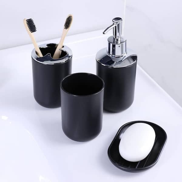 Dyiom Bathroom Accessories Set 6-Piece Plastic Gift Set, White