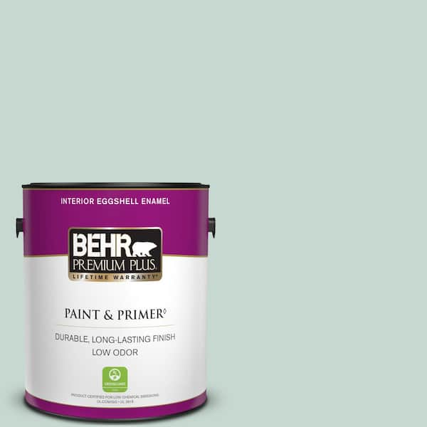 BEHR PREMIUM PLUS 1 gal. #480E-2 Tide Pools Eggshell Enamel Low Odor Interior Paint & Primer