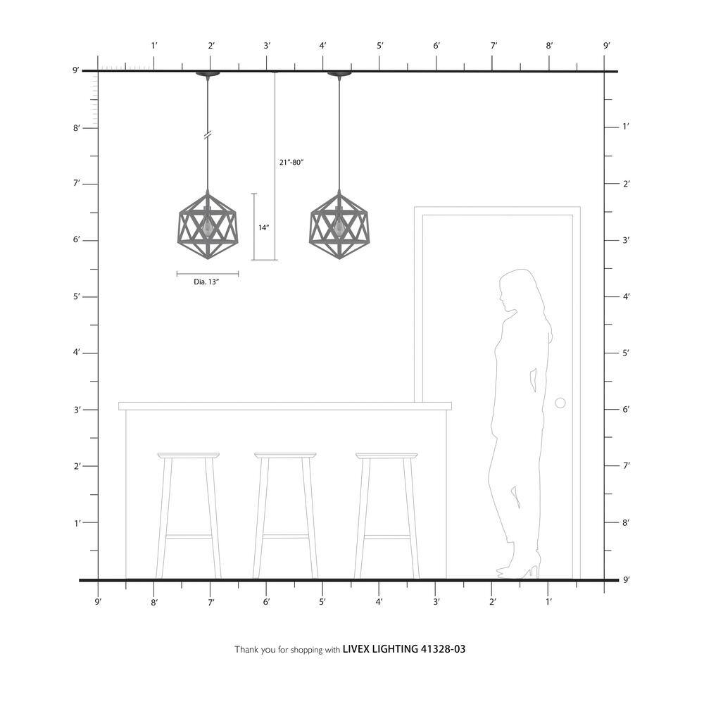 White Geometric Metal Mini Pendant Light