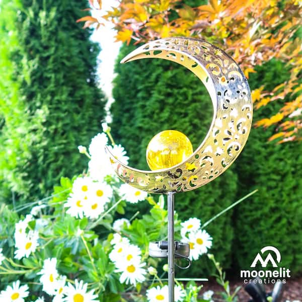 Moonelit Creations Solar LED Crescent Moon Garden Light MCSSMOON