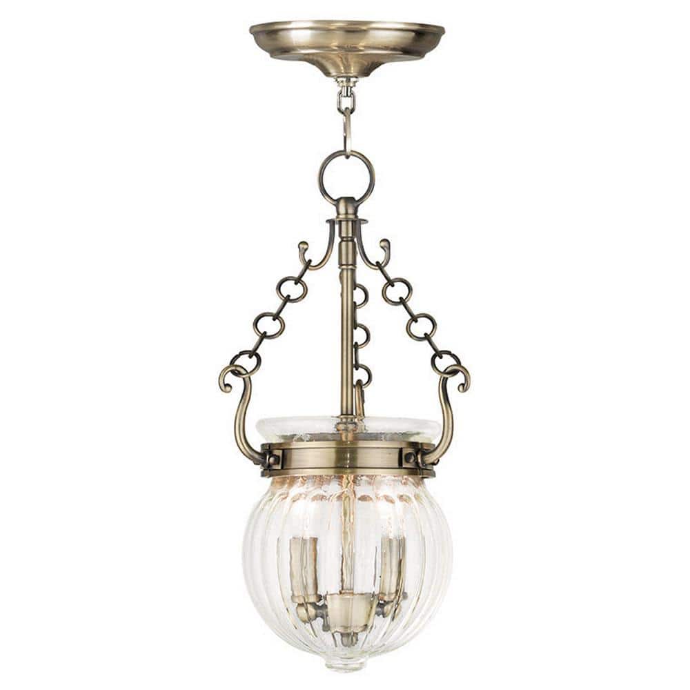 Everett 2 Light Antique Brass Pendant
