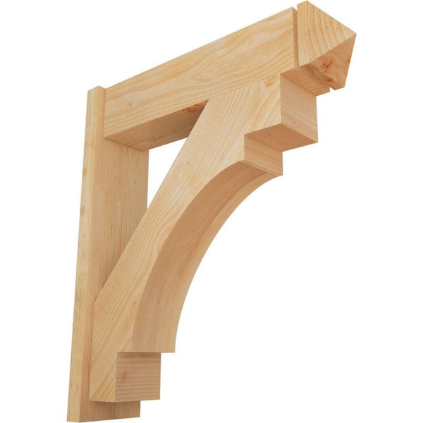 Ekena Millwork 8 in. x 36 in. x 32 in. Douglas Fir Merced Arts and Crafts Rough Sawn Outlooker