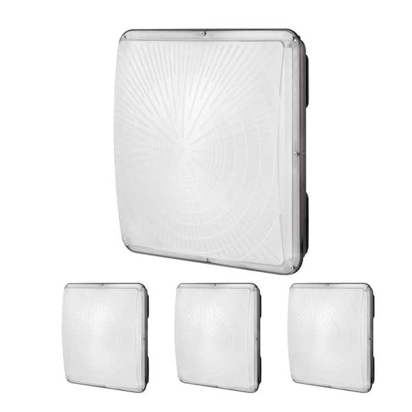 4 PCS LED Canopy Light 150-Watt 16500LM 5000K Daylight Outdoor Canopy Lighting Black Floodlight
