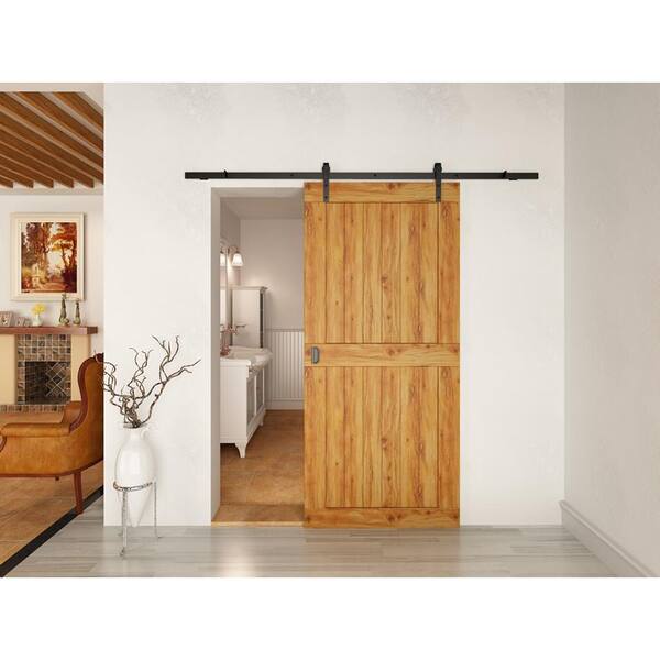 8 ft. Satin Nickel Standard Style Rollers Barn Door Hardware Kit 8 ft. Satin Nickel Standard Style Rollers Barn Door Hardware Kit