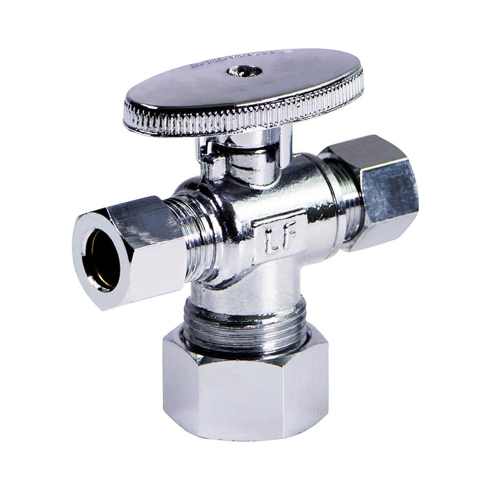5/8 in. COMP x 3/8 in. COMP x 3/8 in. COMP Water Supply Stop Valve, Dual Outlet Quarter Turn Valve, Chrome Plated Brass price history on PriceWatchPro