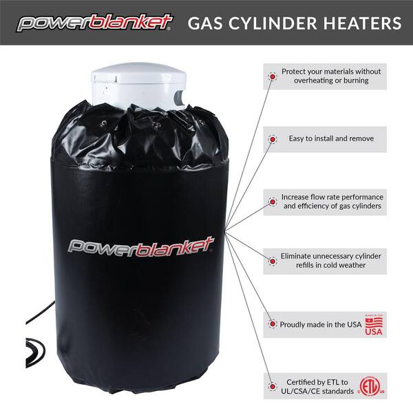 Powerblanket Insulated 100 lb. Gas Cylinder Propane Tank Heater, Fixed Temp  90°F, Increase Gas Flow Rate and Efficiency GCW100 - The Home Depot