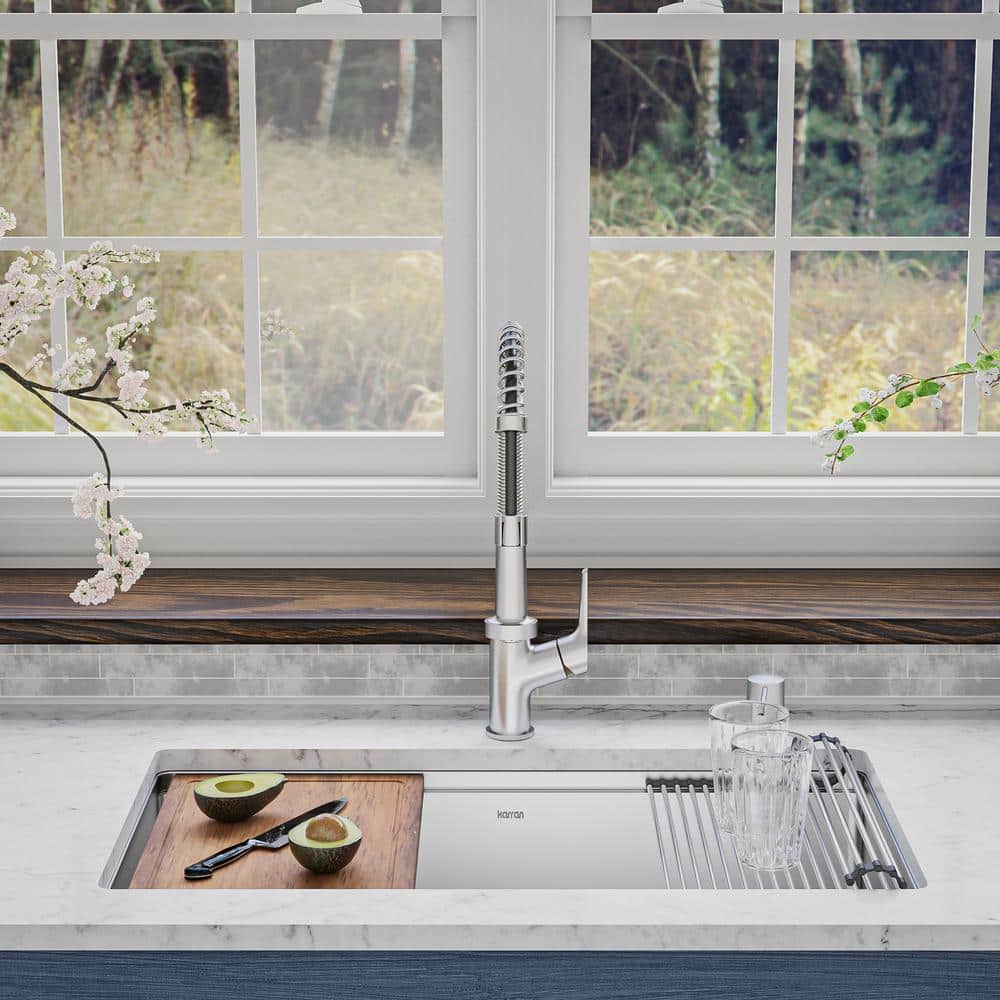 Elite 32'' Stainless Steel Undermount Single Bowl Workstation Sink
