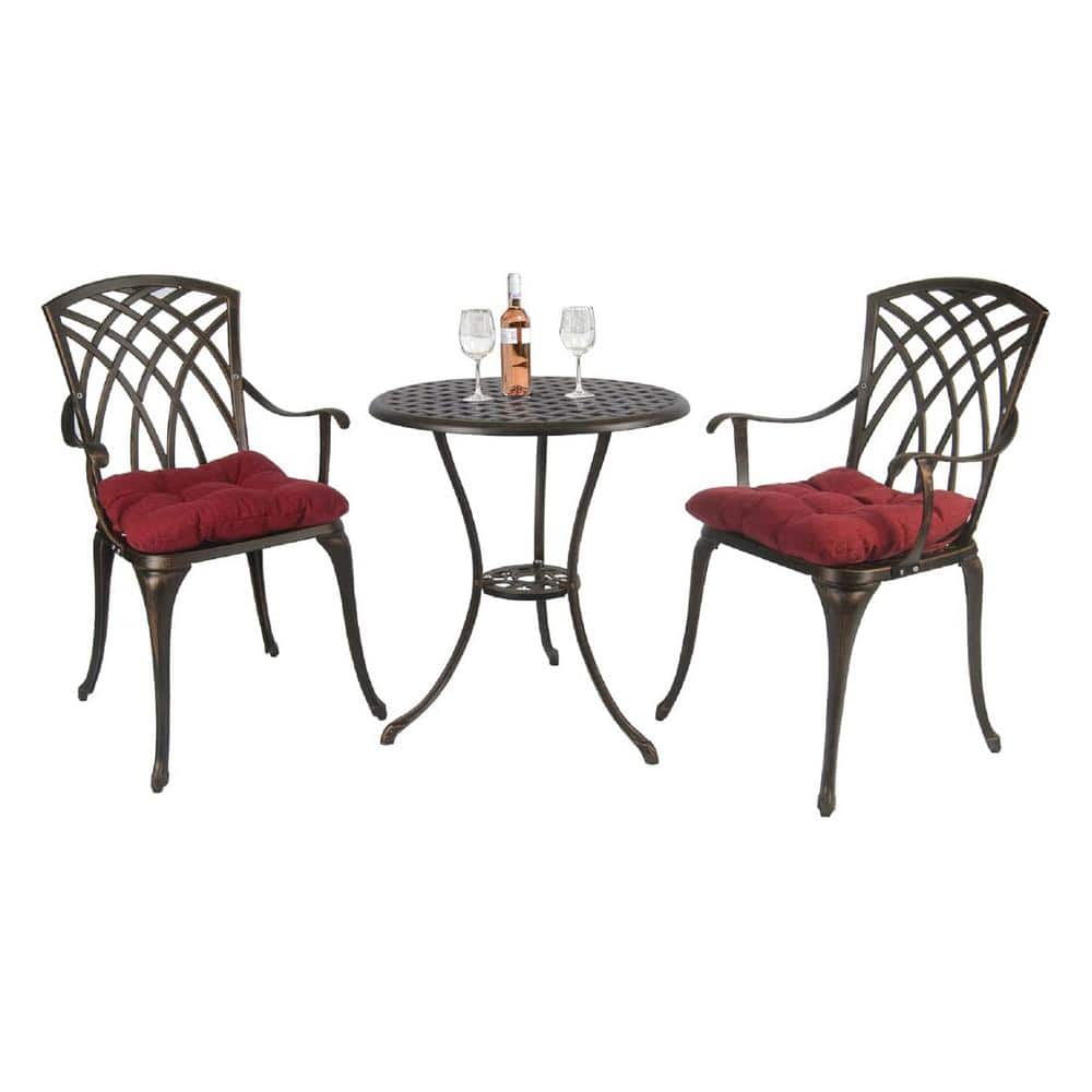 Viwat 3-piece Cast Aluminum Patio Bistro Set Rust-proof Outdoor Bistro 