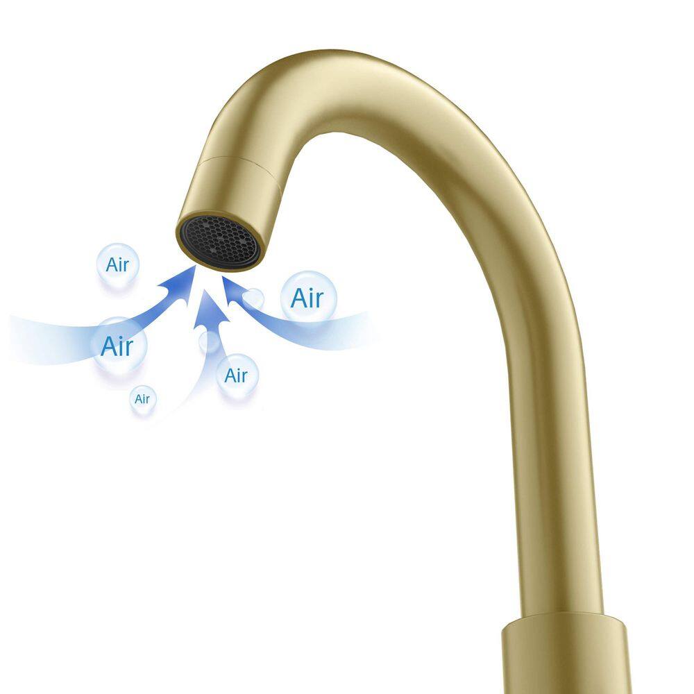 Elegant Brushed Gold Circular Widespread Bathroom Faucet