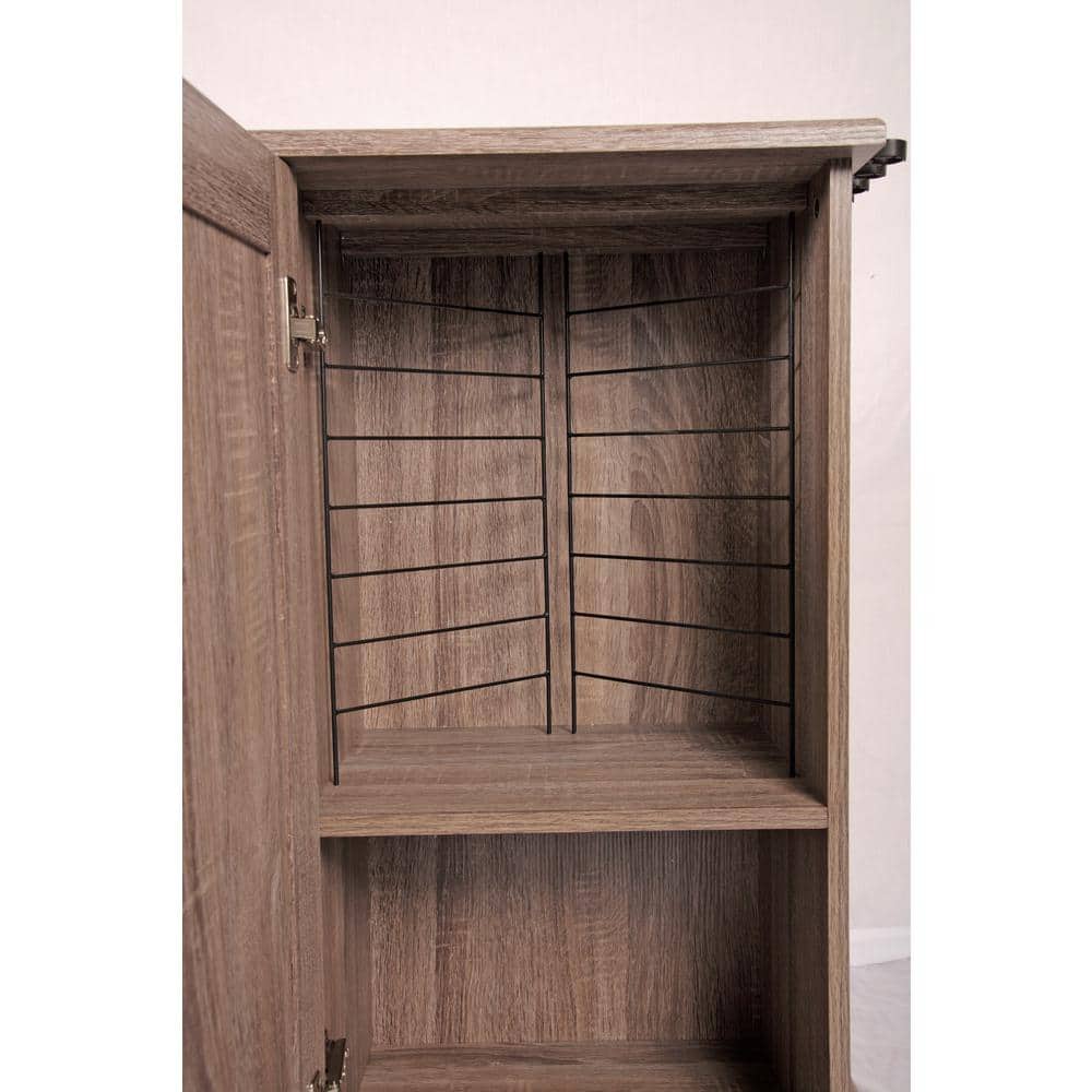 Barnwood Fishing Gear Storage Cabinet with Rod Holder