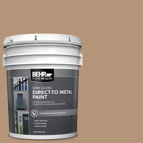 BEHR PREMIUM 5 gal. #280F-4 Burnt Almond Semi-Gloss Direct to Metal Interior/Exterior Paint