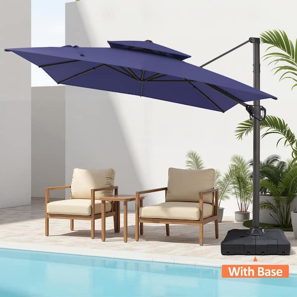 eliteshade 9' 3-tiered sunbrella patio umbrella. EliteShade 9ft Three-Tier Solar LED Market Umbrella  Eurmax