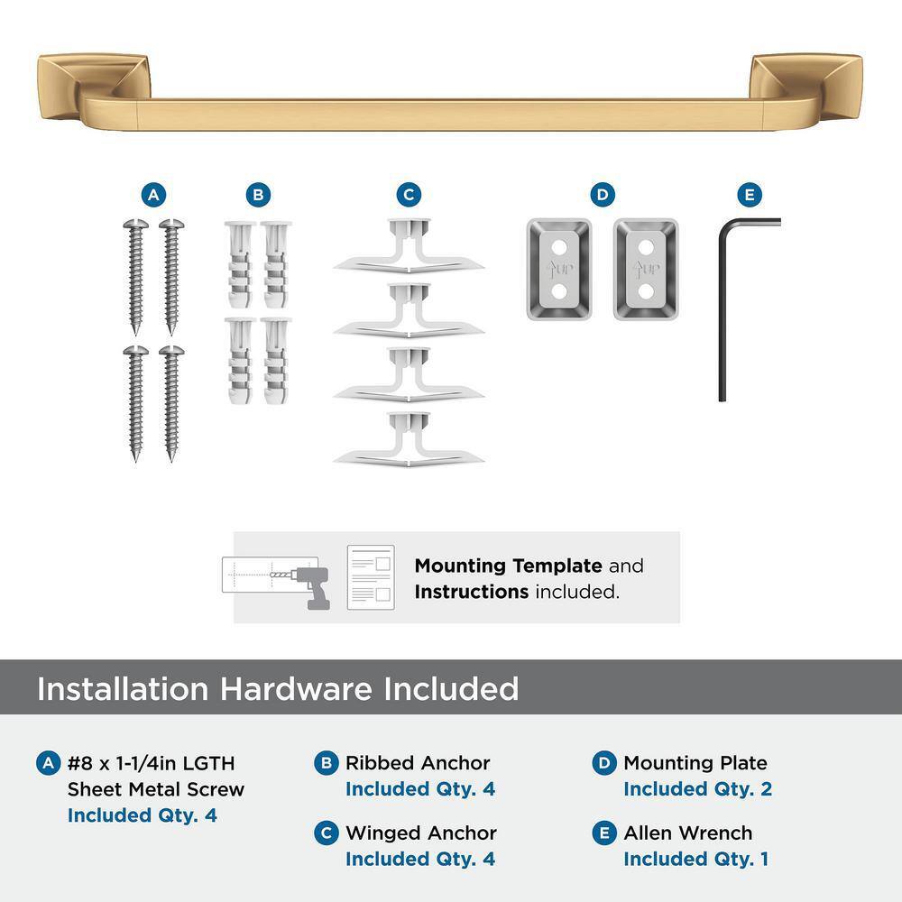 Highland Ridge 18" Champagne Bronze Wall Mounted Towel Bar