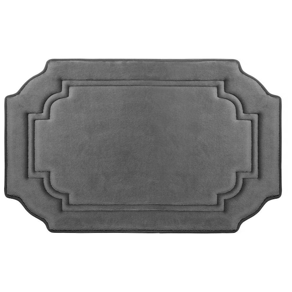 BounceComfort Calypso Dark Gray 20 in. x 32 in. Memory Foam Bath Mat