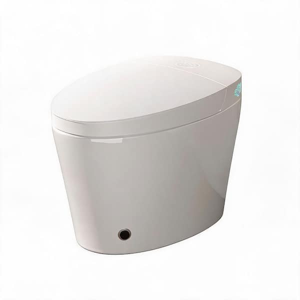 Elongated Bidet Toilet 1.28 GPF in White with Heated Seat, Warm Water Dryer, Night Light, Auto Flush, Foot Kick
