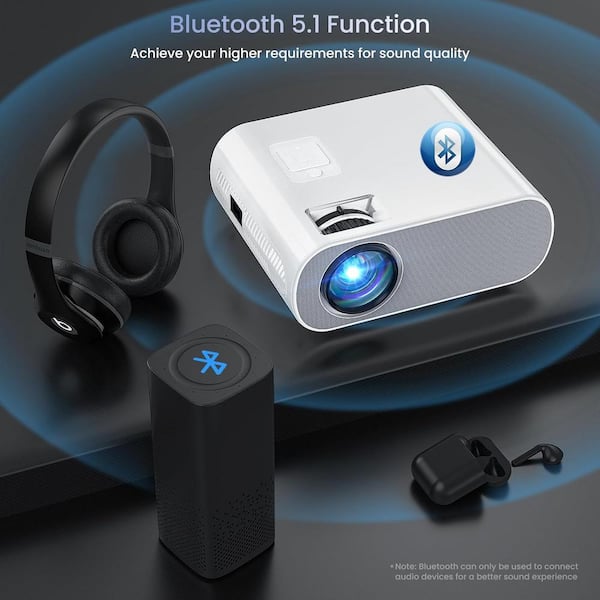 Lukyamzn 1920 x 1080 Full HD Bluetooth Mini Portable Projector
