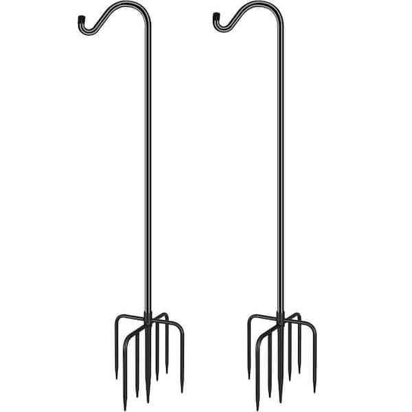 Shepherds Hooks 76 Adjustable Steel Heavy Duty Pole with 5 Prong Base for Outdoor Bird Feeders Plants Decorations