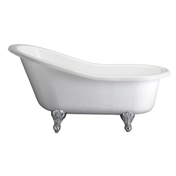 Barclay Products 5.6 ft. Acrylic Claw Foot Slipper Tub in White with Black Feet