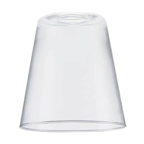 PRIVATE BRAND UNBRANDED 7 in. Clear Glass Cone Shaped Replacement Pendant Shade with 2.25 in. Lip Fitter