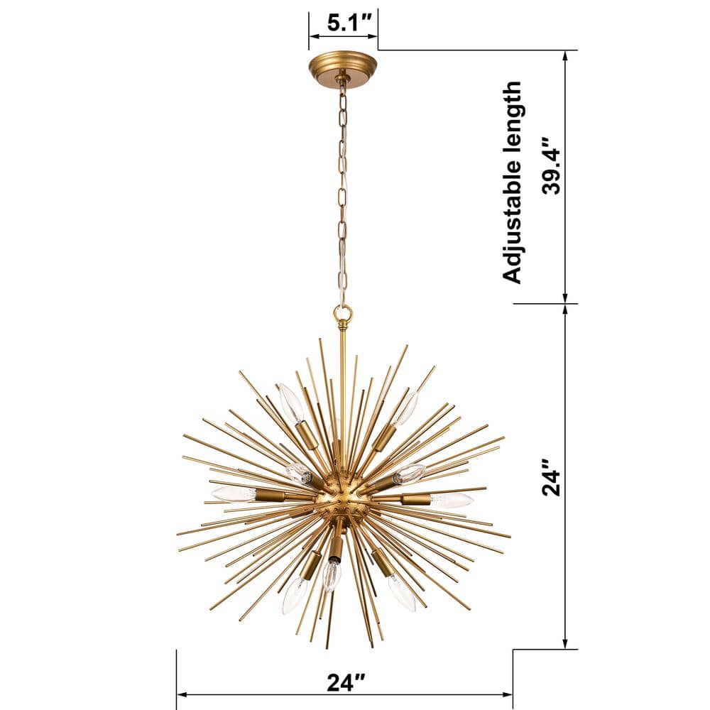 Valeria 24" Bronze and Crystal Sputnik Sphere Chandelier