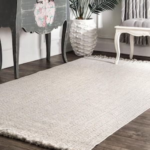 Courtney Braided Ivory 6 ft. Indoor/Outdoor Square Patio Rug