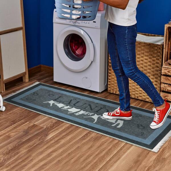 Laundry Room Runner Rug Long Floor Mat Non Slip Skid Stain