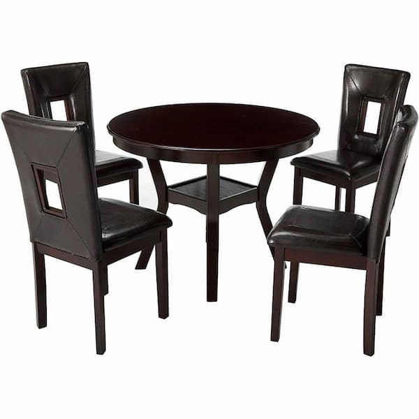 Cut Out Back Chairs Wood, Dining Room Sets With Round Back Chairs