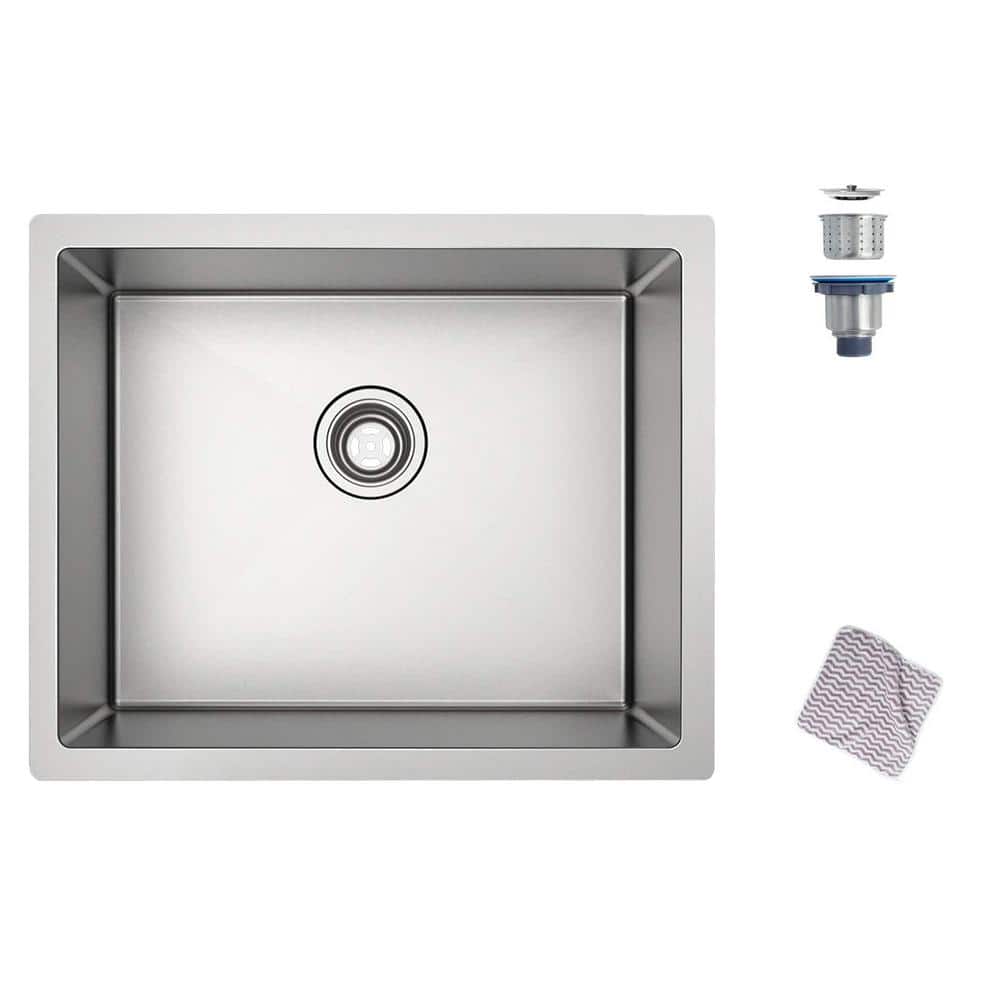 22 in. x 18 in. Undermount Kitchen Sink, 16 Gauge Stainless Steel Wet Bar o