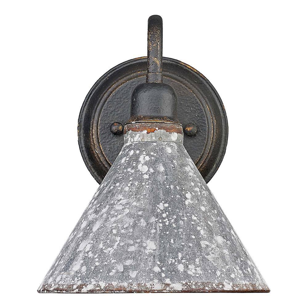 Jasper Antique Black Iron Dimmable Wall Sconce with Gray Shade