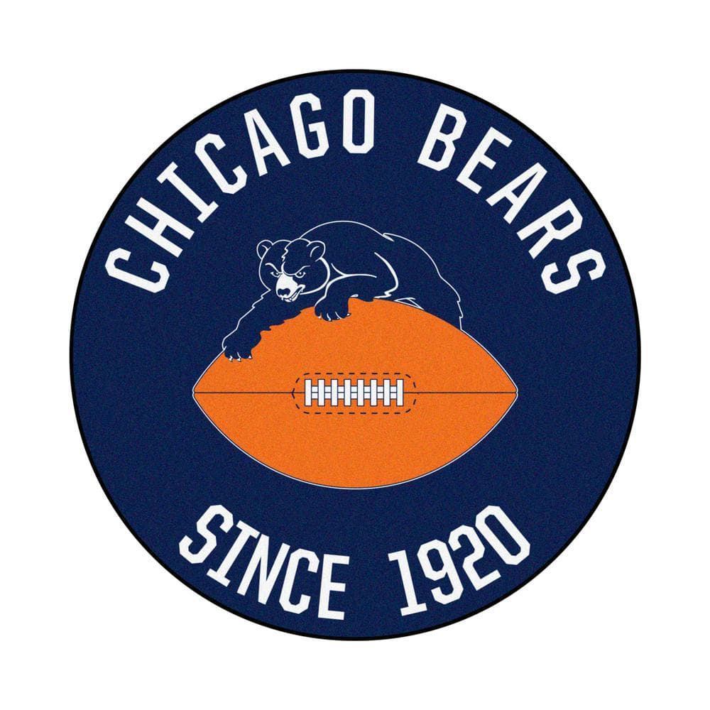 FANMATS NFL Chicago Bears Navy 2 ft. x 2 ft. Round Area Rug 17954 - The  Home Depot