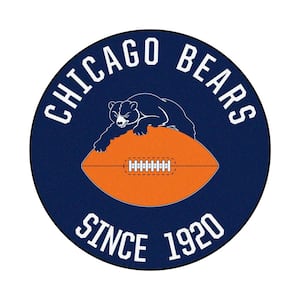 Navy 2 ft. 3 in. Round Chicago Bears Vintage Area Rug
