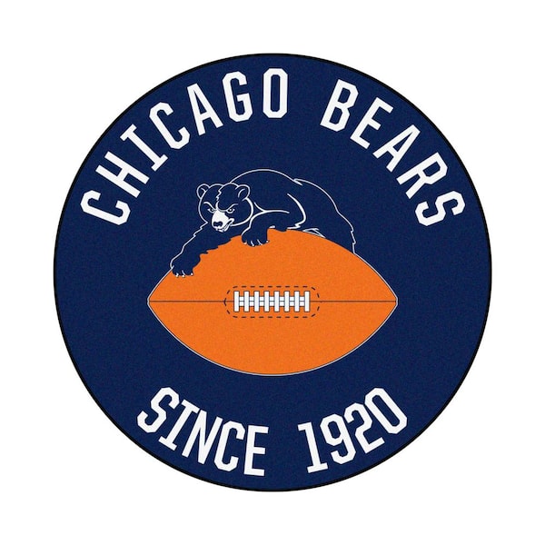 FANMATS Navy 2 ft. 3 in. Round Chicago Bears Vintage Area Rug